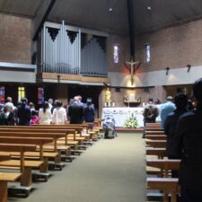 During mass